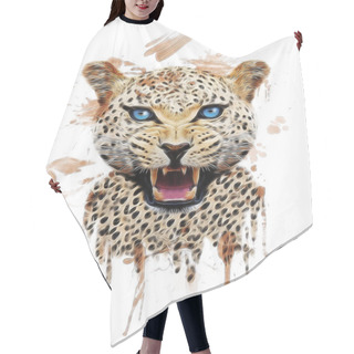 Personality  Angry Leopard Poster Hair Cutting Cape
