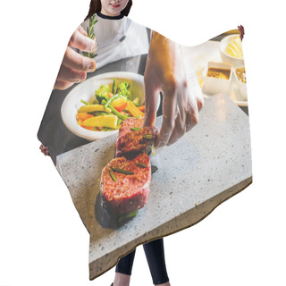 Personality  Steak Cooked On Lava-stone Hair Cutting Cape