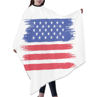 Personality  Grunge Usa Strip And Stars - Flag - Blue And Red - Vector Hair Cutting Cape
