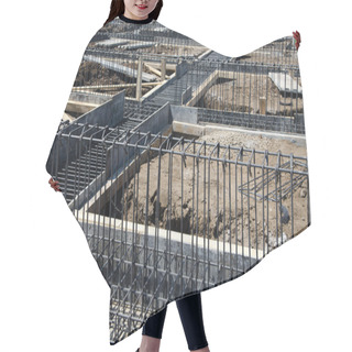 Personality  Reinforcing Steel Bars In Big Structure Foundation Hair Cutting Cape