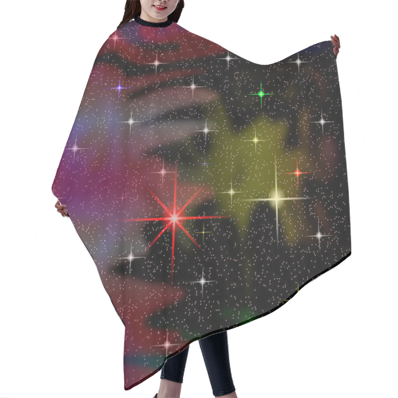 Personality  Stars Vector Night Sky Hair Cutting Cape