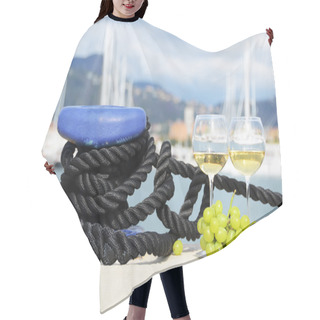 Personality  Wineglasses Against Yachts Hair Cutting Cape