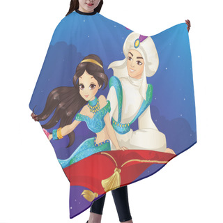 Personality  Aladdin On Flying Carpet At Night Hair Cutting Cape