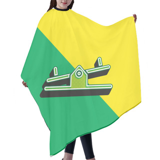 Personality  Balancer Green And Yellow Modern 3d Vector Icon Logo Hair Cutting Cape
