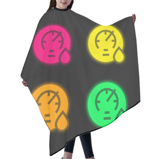 Personality  Barometer Four Color Glowing Neon Vector Icon Hair Cutting Cape