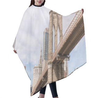 Personality  Panoramic View Of Brooklyn Bridge And Manhattan In New York, Usa Hair Cutting Cape