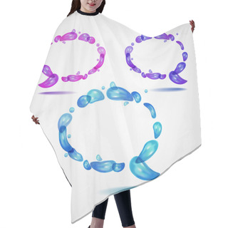 Personality  Set Of Speech Bubbles Formed From Water. Vector Hair Cutting Cape
