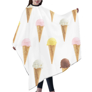 Personality  Seamless Background Of Assorted Ice Cream Cones Hair Cutting Cape