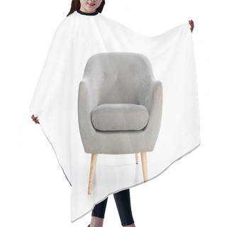 Personality  Cozy Empty Modern Grey Armchair On White Hair Cutting Cape
