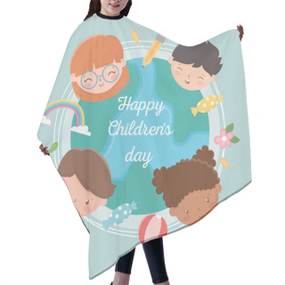 Personality  Happy Childrens Day International World Girls Boys Faces Hair Cutting Cape
