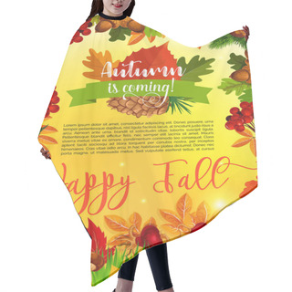 Personality  Autumn And Fall Season Banner Template With Leaf Hair Cutting Cape