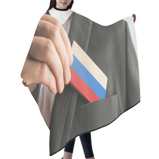 Personality  Wooden Card Painted As The Russian Flag Hair Cutting Cape