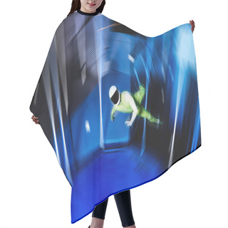 Personality  A Man Flier Doing Stunts In An Indoor Wind Tunnel Hair Cutting Cape