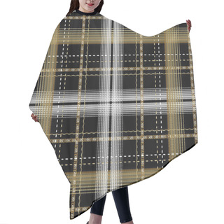 Personality  Tatran Plaid Style Checkered Greek Vector Seamless Pattern.  Hair Cutting Cape