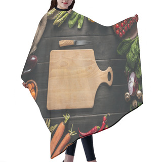 Personality  Cutting Board And Fresh Vegetables Hair Cutting Cape