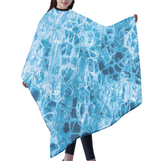 Personality  Top View Of Abstract Blue Ice Textured Background Hair Cutting Cape