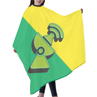 Personality  Antenna Green And Yellow Modern 3d Vector Icon Logo Hair Cutting Cape
