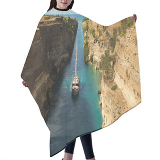Personality  Sailing Boat In The Corinth Canal, Loutraki, Greece Hair Cutting Cape