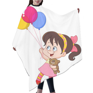 Personality  Girl With Balloons Hair Cutting Cape