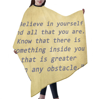 Personality  Inspirational Quote Word By Christian D. Larson On Old Paper Bac Hair Cutting Cape