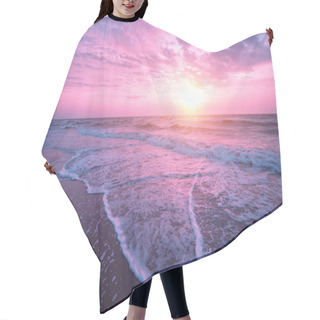 Personality  Seascape In The Evening. Sunset Over The Sea With The Beautiful Cloudy Blazing Sky Hair Cutting Cape