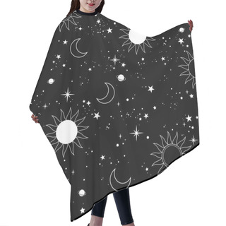 Personality  Mystical Esoteric Pattern With Sun Moon And Stars Hair Cutting Cape