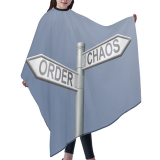 Personality  Road Sign Order Chaos Hair Cutting Cape