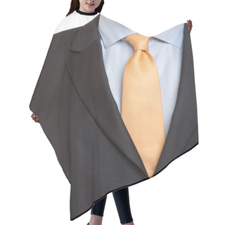 Personality  Black Suit With Orange Tie Hair Cutting Cape