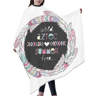Personality  Aztec Summer Lettering Hair Cutting Cape