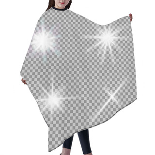 Personality  Vector Set Of Glowing Light Bursts With Sparkles On Transparent Background Hair Cutting Cape