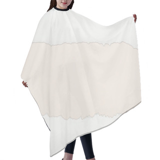 Personality  Ripped White Textured Paper With Copy Space On Ivory Background  Hair Cutting Cape