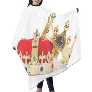 Personality  King Crown Isolated On White Hair Cutting Cape