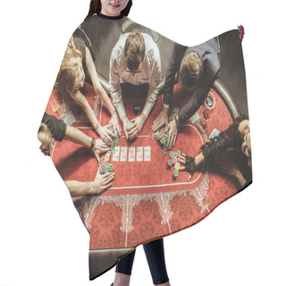 Personality  Young People Playing Poker Hair Cutting Cape