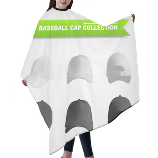Personality  Black And White Baseball Cap Template Collection Hair Cutting Cape