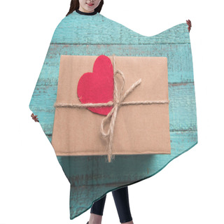 Personality  Gift Box With Red Heart  Hair Cutting Cape