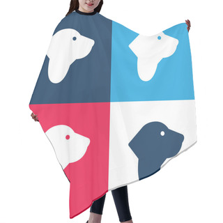 Personality  Basset Hound Blue And Red Four Color Minimal Icon Set Hair Cutting Cape