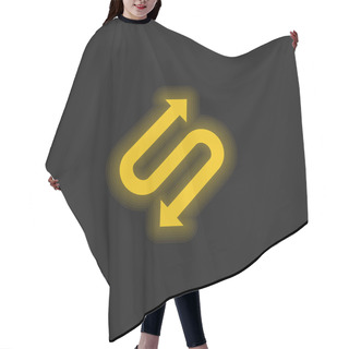 Personality  Arrow With Two Points In S Shape Yellow Glowing Neon Icon Hair Cutting Cape