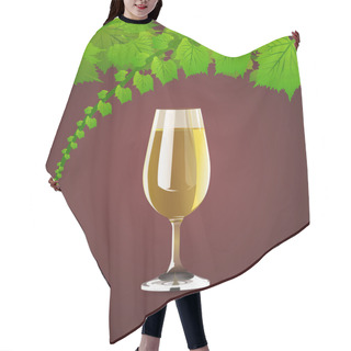 Personality  Vector Background With Wine And Leaves Of Grapes. Hair Cutting Cape