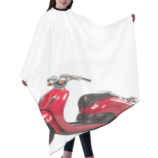 Personality  Red Retro Scooter Isolated On White Hair Cutting Cape