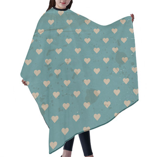 Personality  Vector Old Blue Craft Paper Vintage Background With Hearts Pattern Hair Cutting Cape