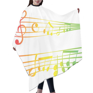 Personality  Multicolored Notes Hair Cutting Cape