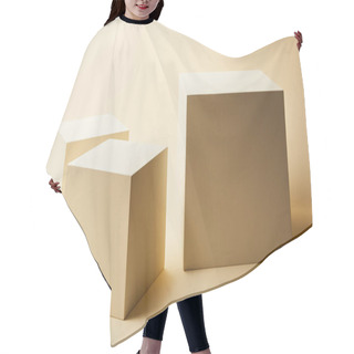 Personality  Still Life Of Cubes In Different Sizes On Beige Surface Hair Cutting Cape