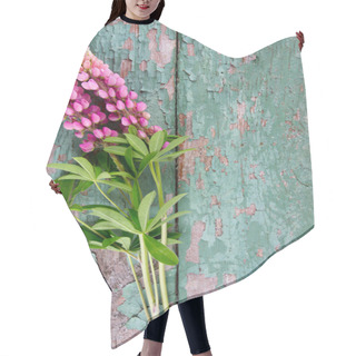 Personality  Lupine Over Wooden Background Hair Cutting Cape