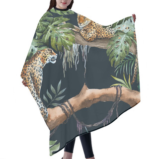 Personality  Watercolor Vector Leopard Pattern Hair Cutting Cape