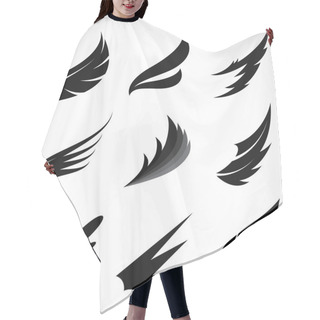 Personality  Vector Black Wing Icons Set  Hair Cutting Cape