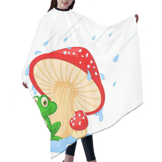 Personality  Illustration Of Mushroom With A Toad Hair Cutting Cape