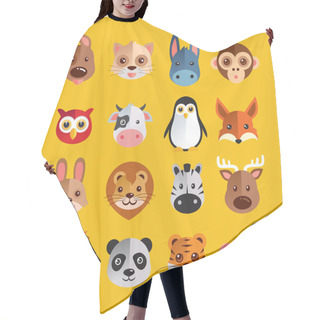 Personality  Funny Animal Heads Set Hair Cutting Cape