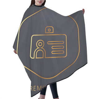 Personality  Badge Golden Line Premium Logo Or Icon Hair Cutting Cape
