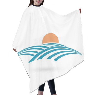 Personality  Sea Waves Icon Hair Cutting Cape