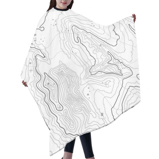 Personality  Topographic Map Background Concept With Space For Your Copy. Topography Lines Art Contour , Mountain Hiking Trail , Shape Vector Design. Computer Generated . Hair Cutting Cape
